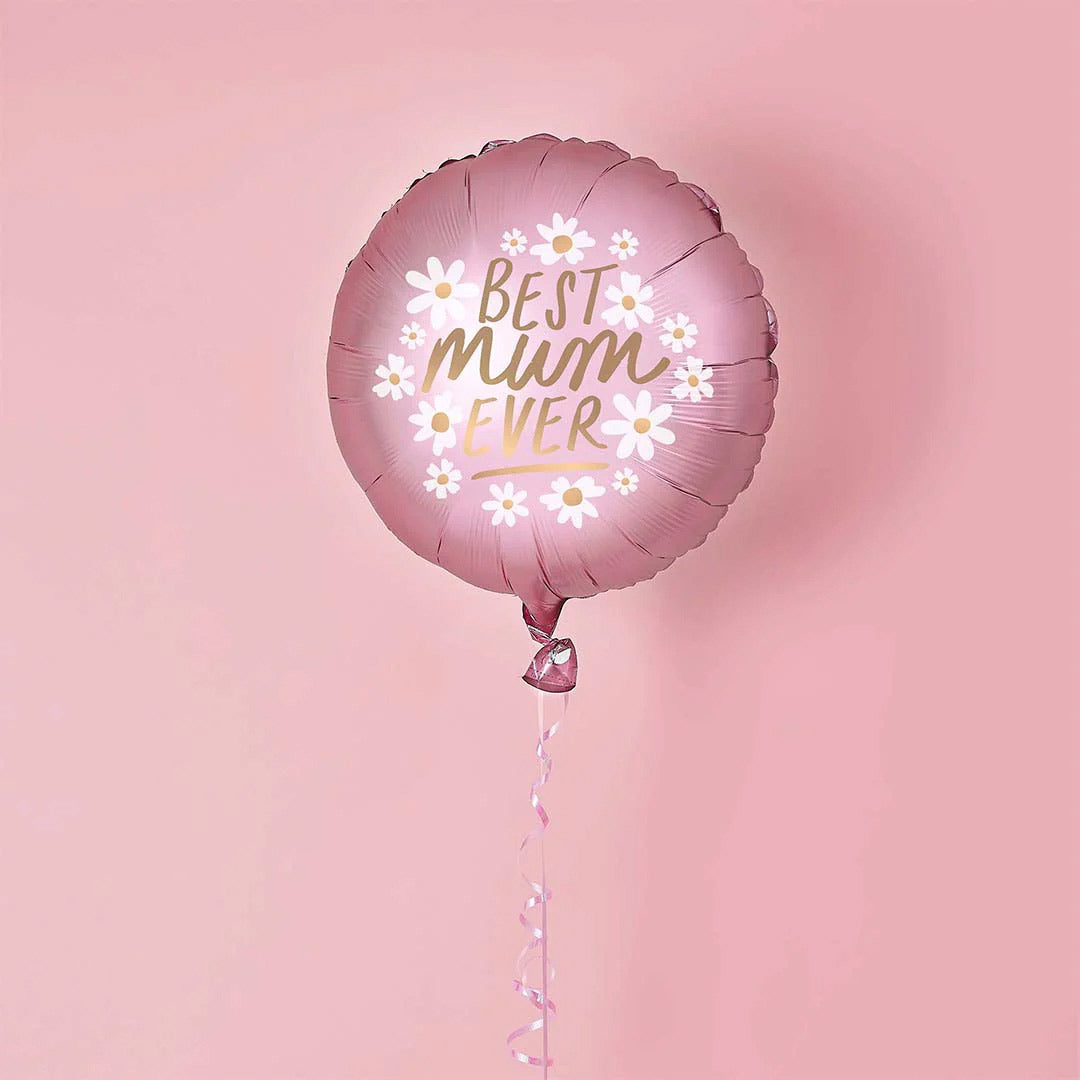 Foglio globo "migliore mamma mai" rosa