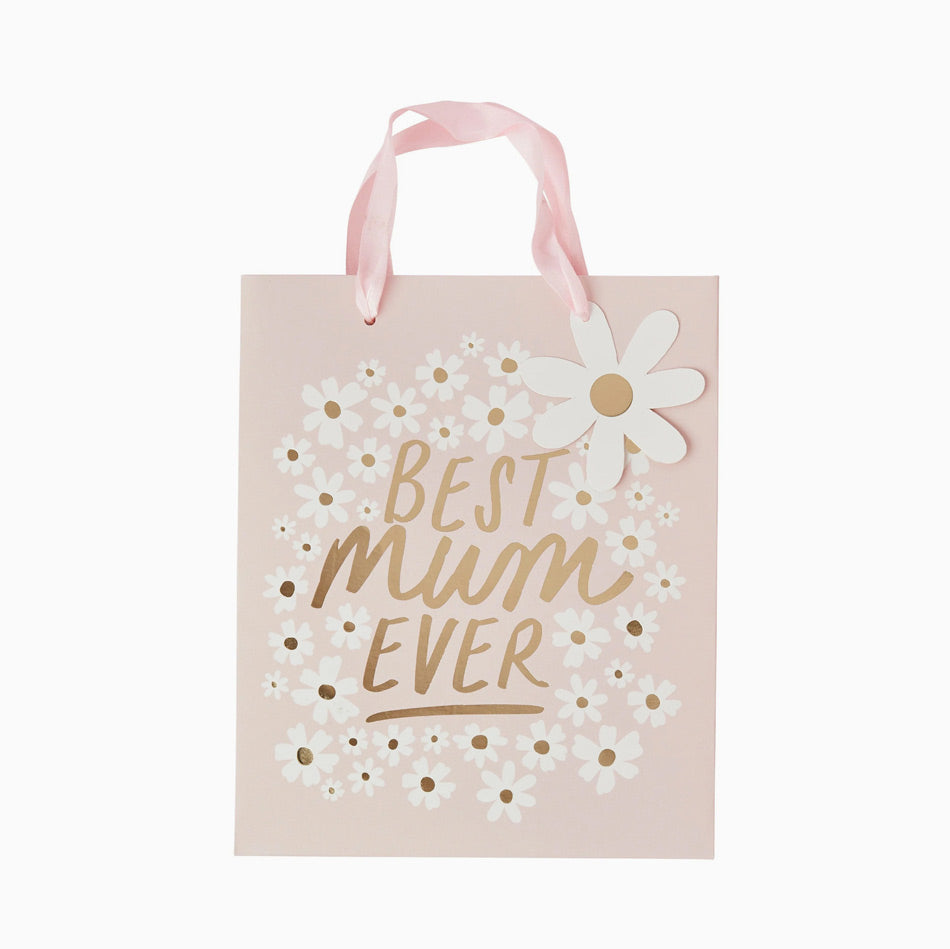 "Meilleur maman jamais" sac cadeau "rose