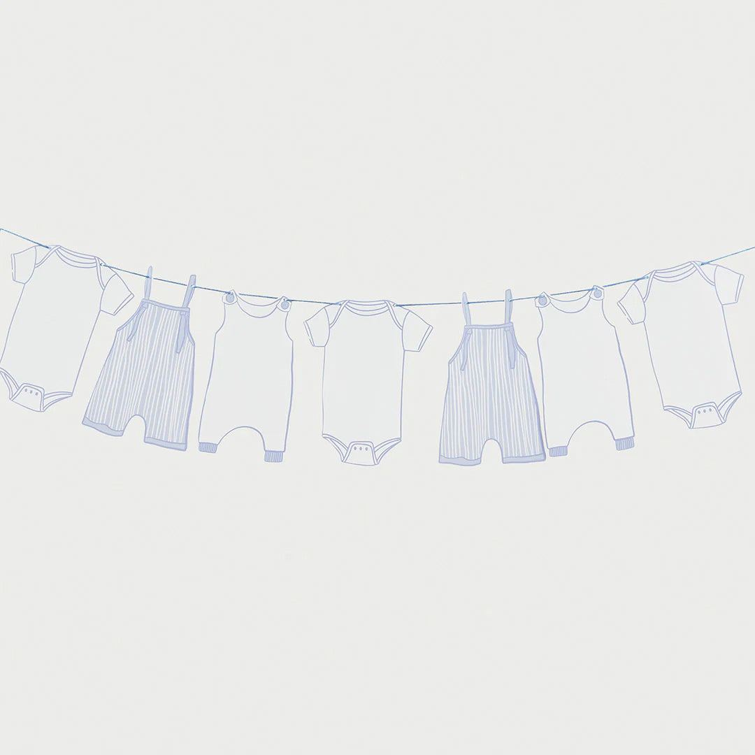 Guirnalda Babyparty Blauer Karton