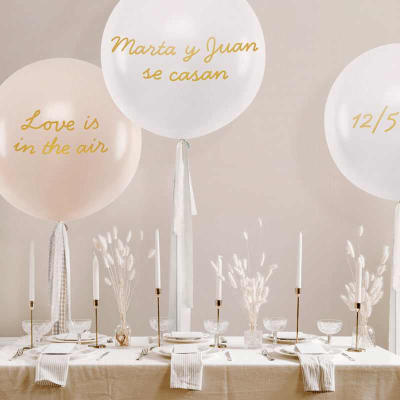 Jumbo globo 60 cm de nude vichy e floral nude vinilo nude ouro