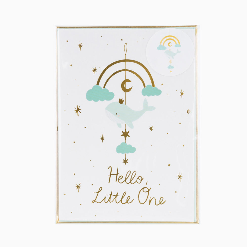 Tarjeta "Hello Little One" Azul Pastel