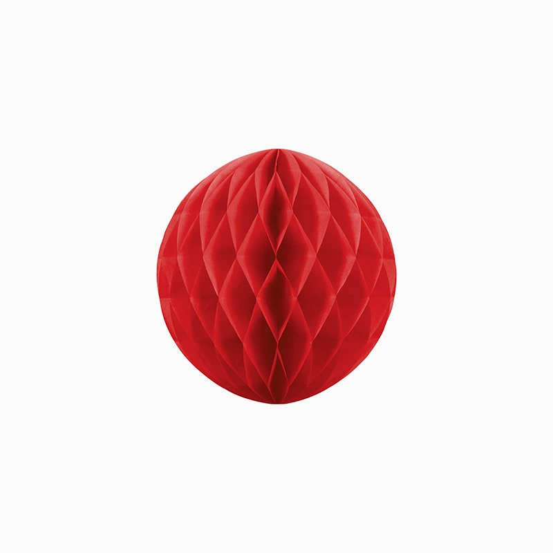 Bola Honeycomb Papel Ø20 cm Rojo