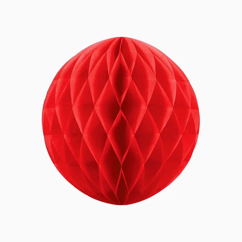 Bola Honeycomb Papel Ø30 cm Rojo