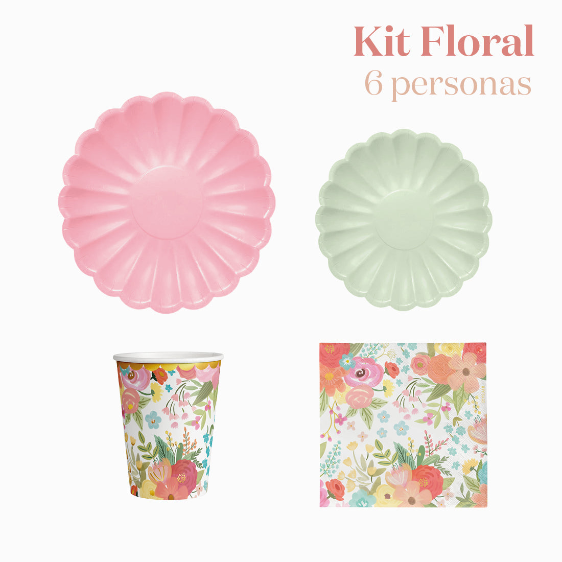 Kit Mesa Basic 6 Personas Floral