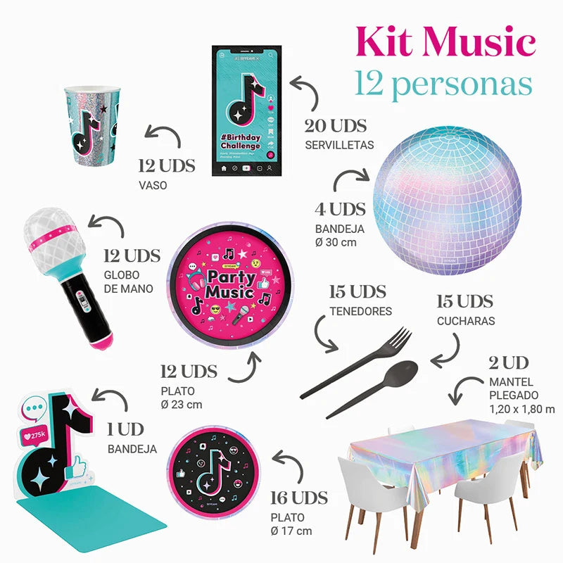 Premium Table Kit 12 Personen Musik