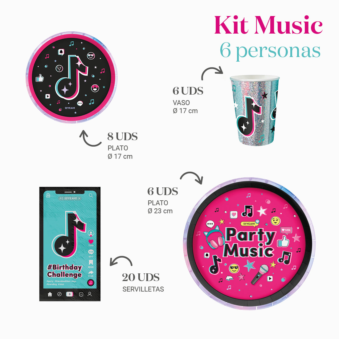 Kit Mesa Basic 6 Personas Music