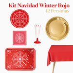 Premium Winter Table Kit 12 Personen rot