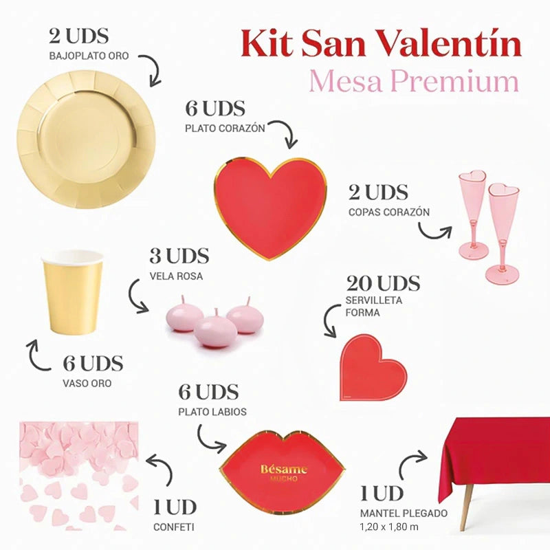 Kit de mesa premium do namorado