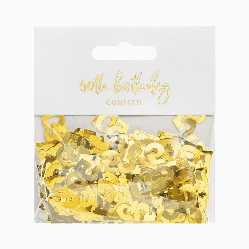 Metallized confetti number 50 gold