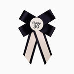 Broche 17 cm Negro y Crema 30 Cumpleaños