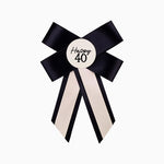 Broche 17 cm Negro y Crema 40 Cumpleaños