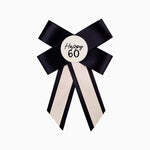 Broche 17 cm Negro y Crema 60 Cumpleaños