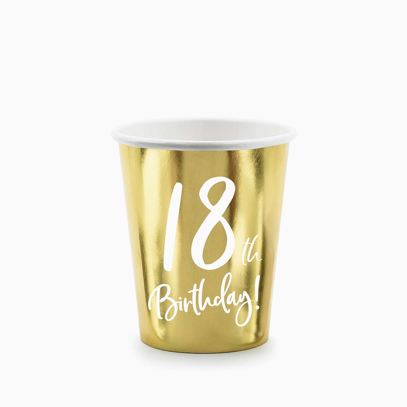 Vaso Cartón Oro "18th Birthday"