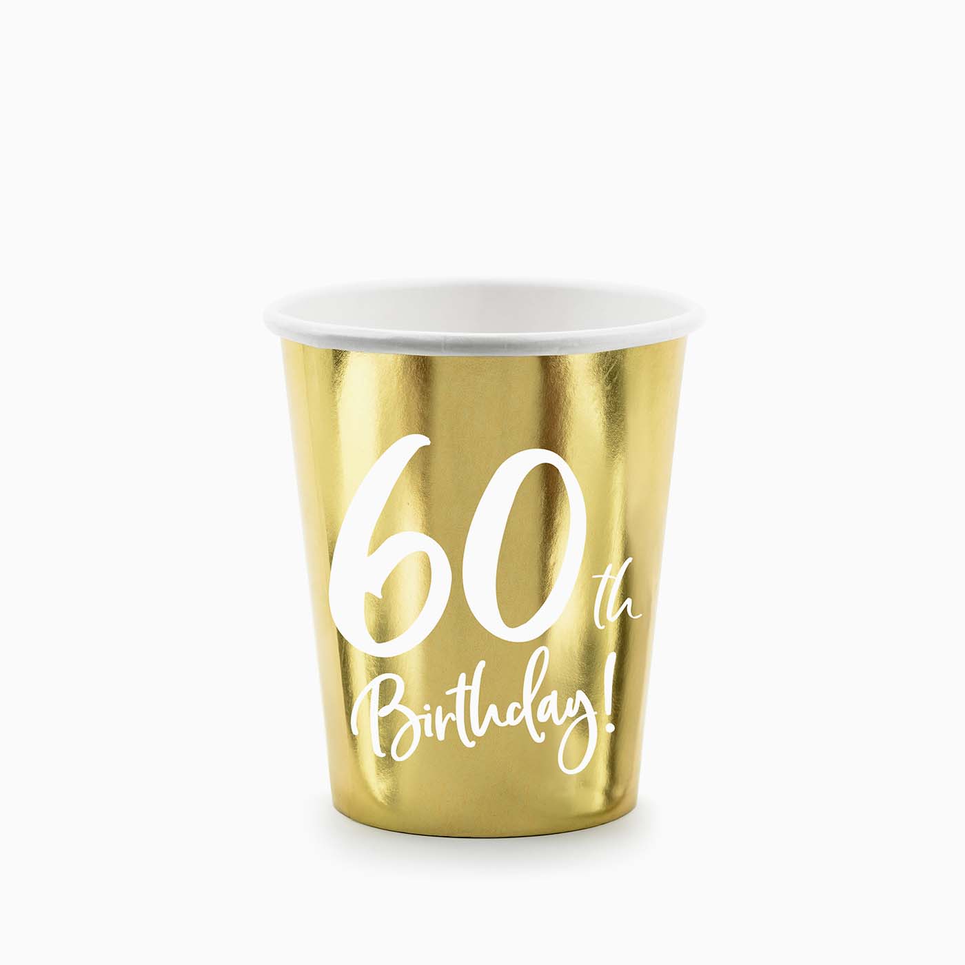 Gold cardboard glass "60th Birthday"