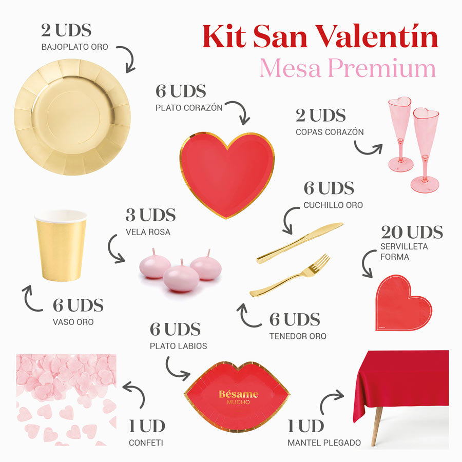 Il kit da tavolo premium di San Valentino