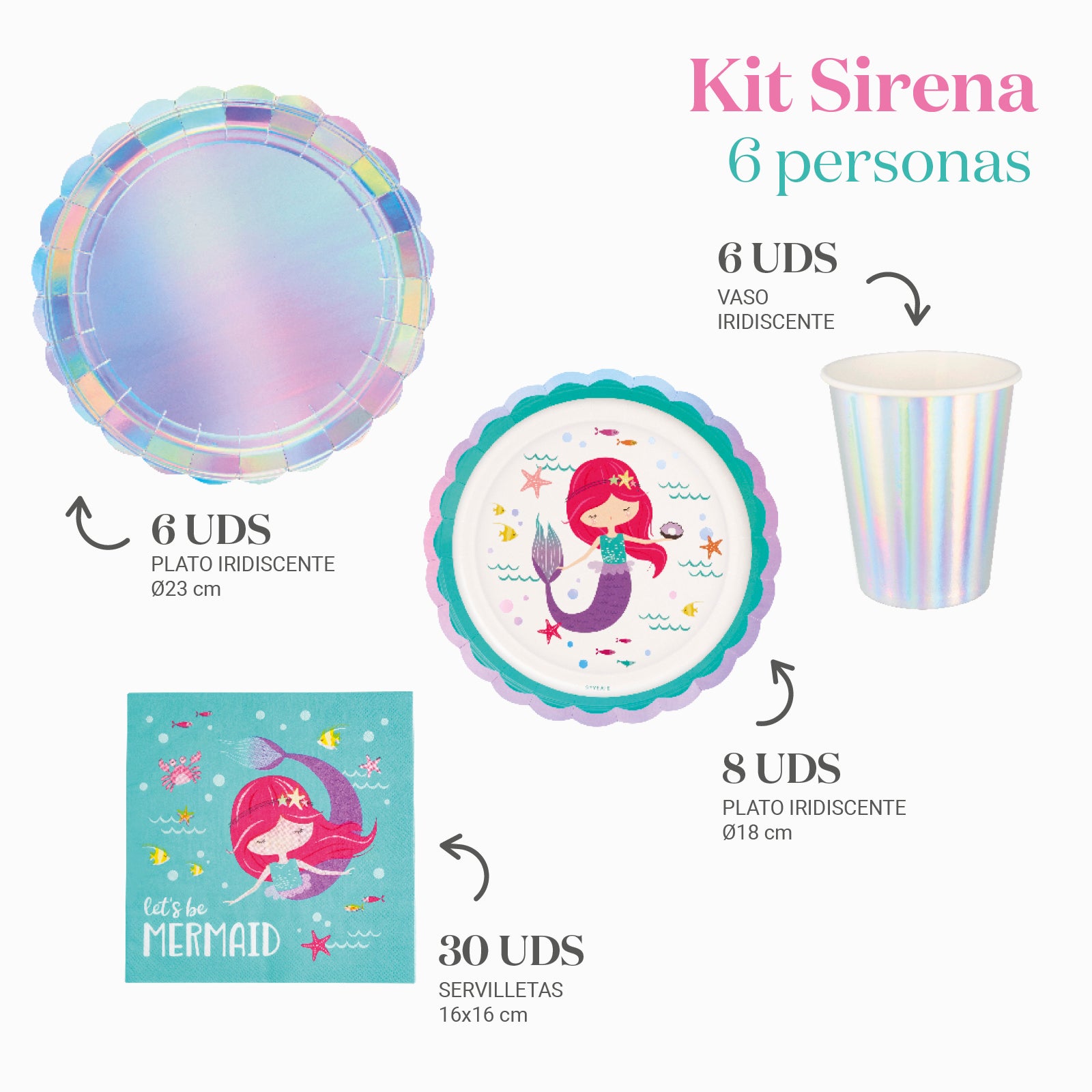 Kit Mesa Basic 6 Personas Sirena