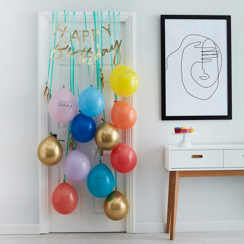 Decorazione della porta "Happy Birthday" multicolore