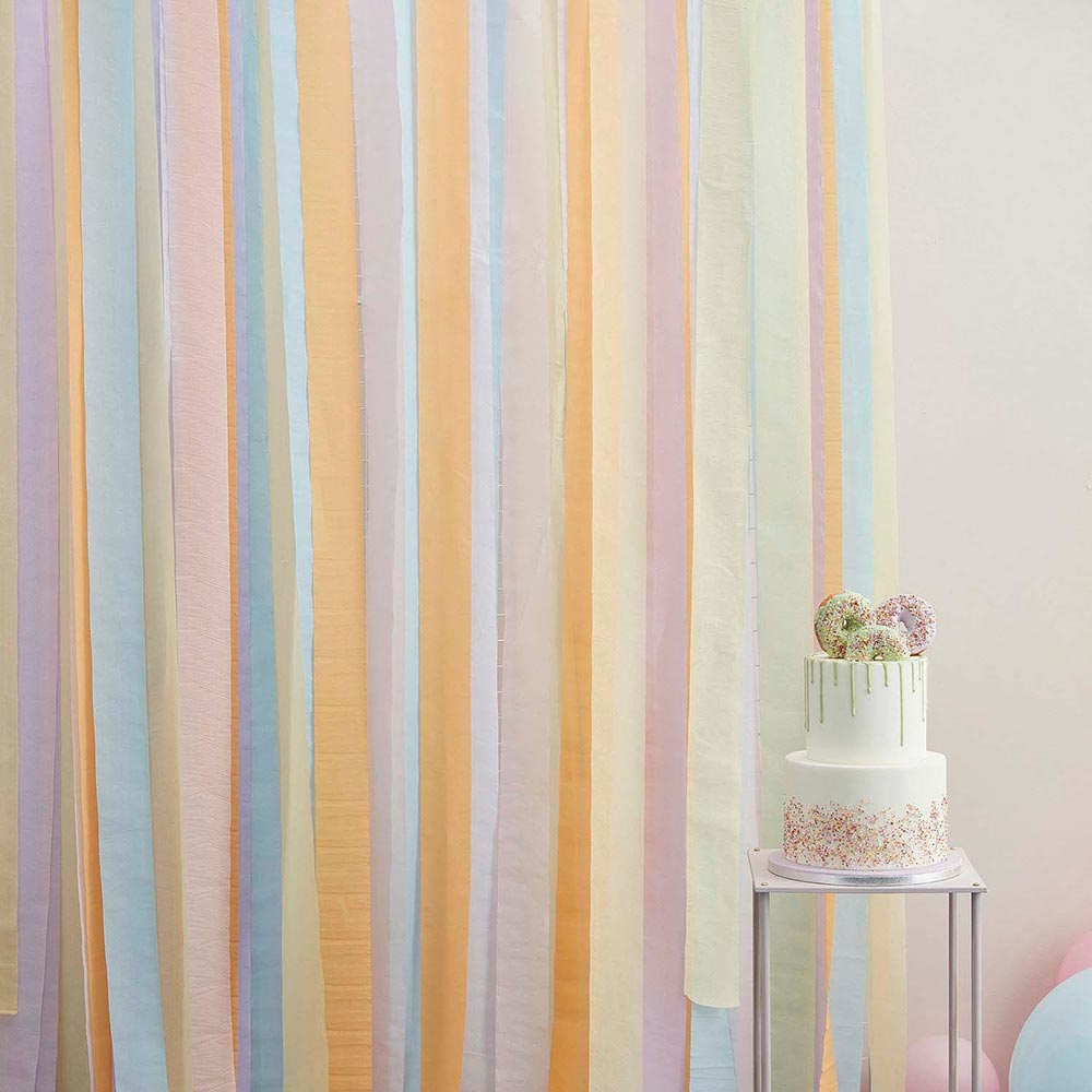 Pastel colored paper curtain