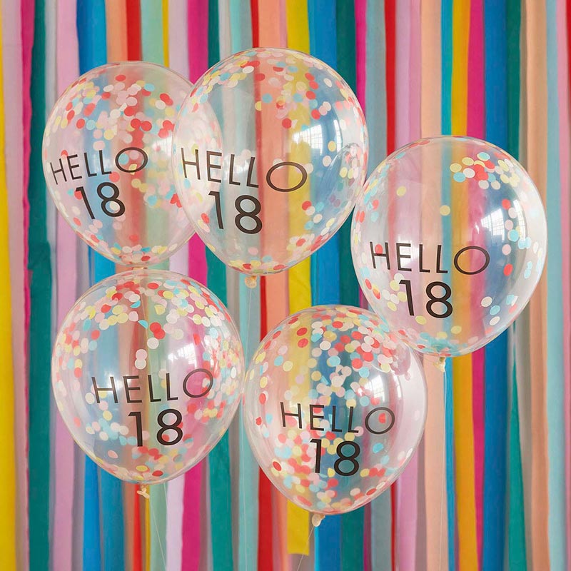 Globos Látex "Hello 18"