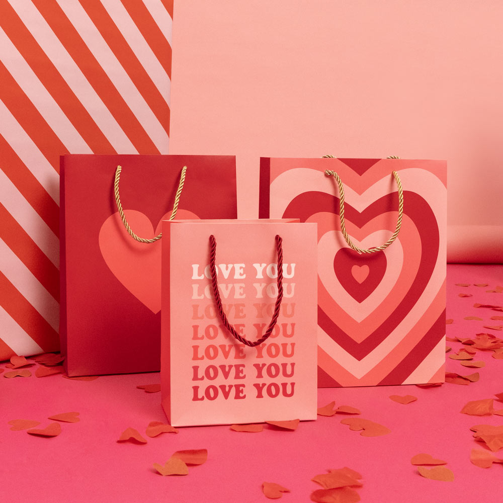 Bolsa Regalo San Valentín Mediana Corazones