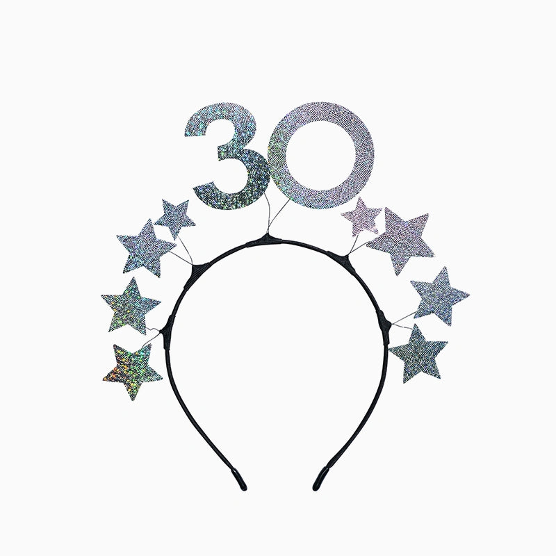 Diadema Plata Estrella 30 Cumpleaños