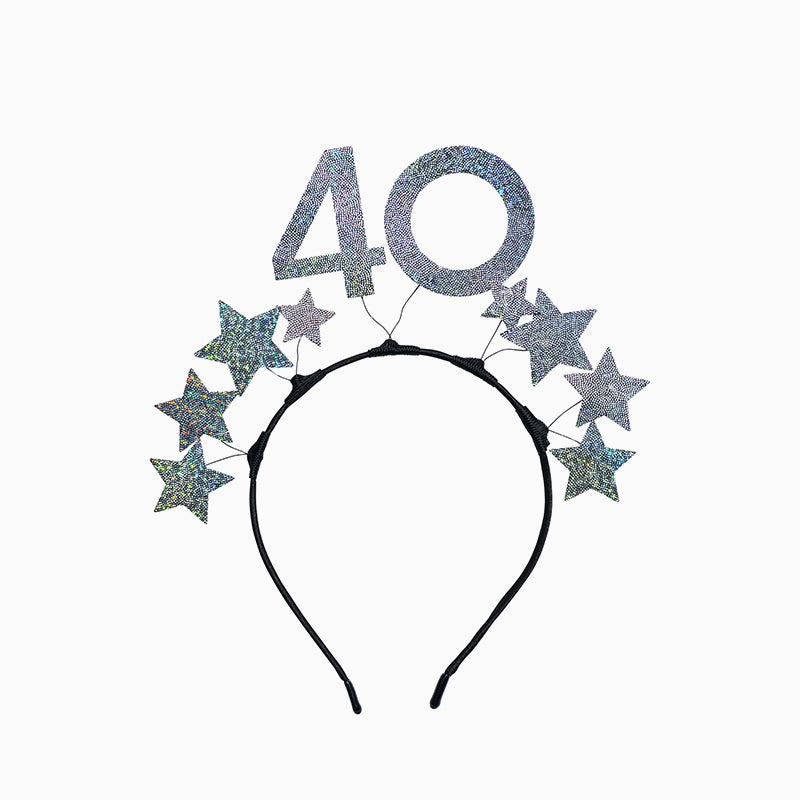 Diadema Plata Estrella 40 Cumpleaños