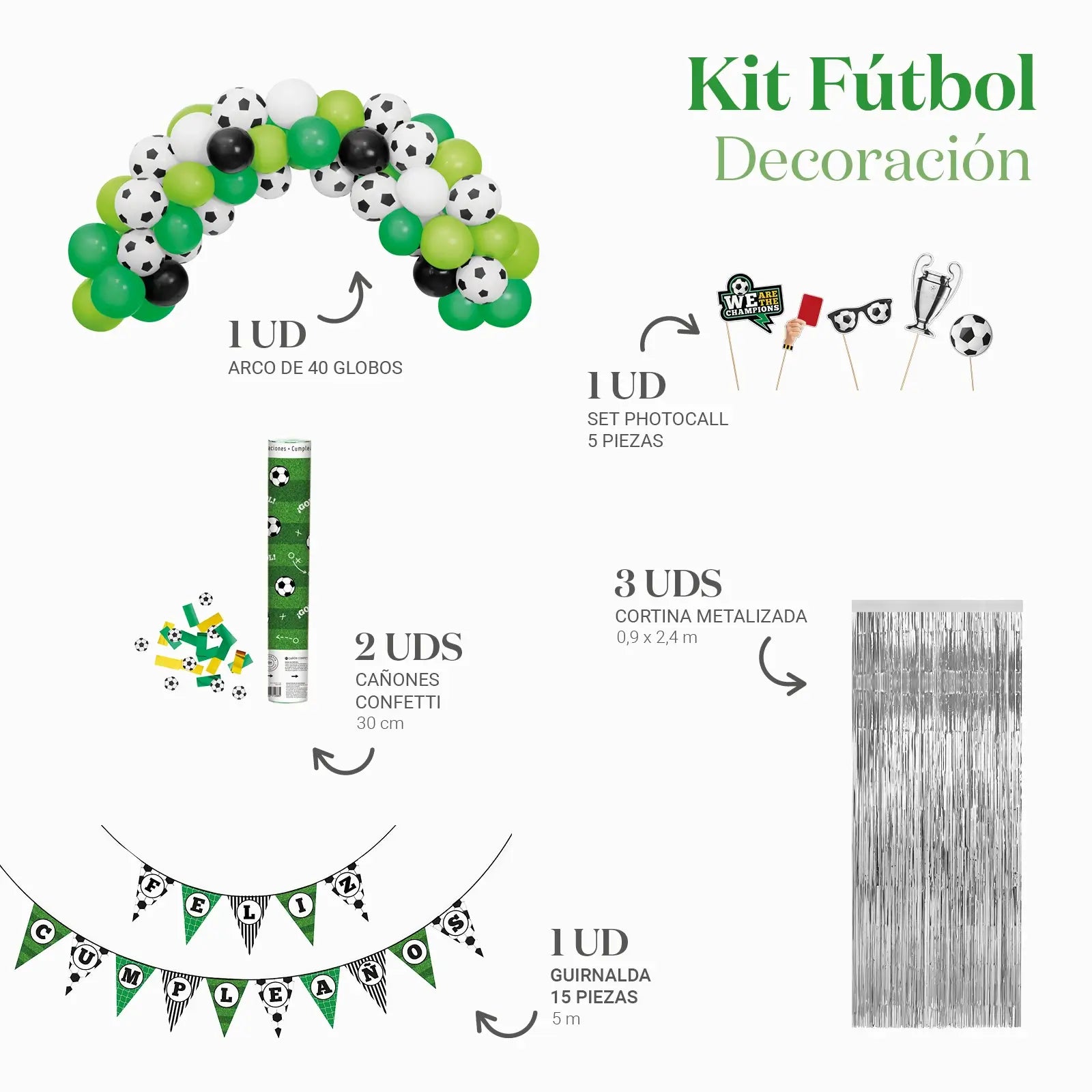 Kit de decoração do ambiente de futebol