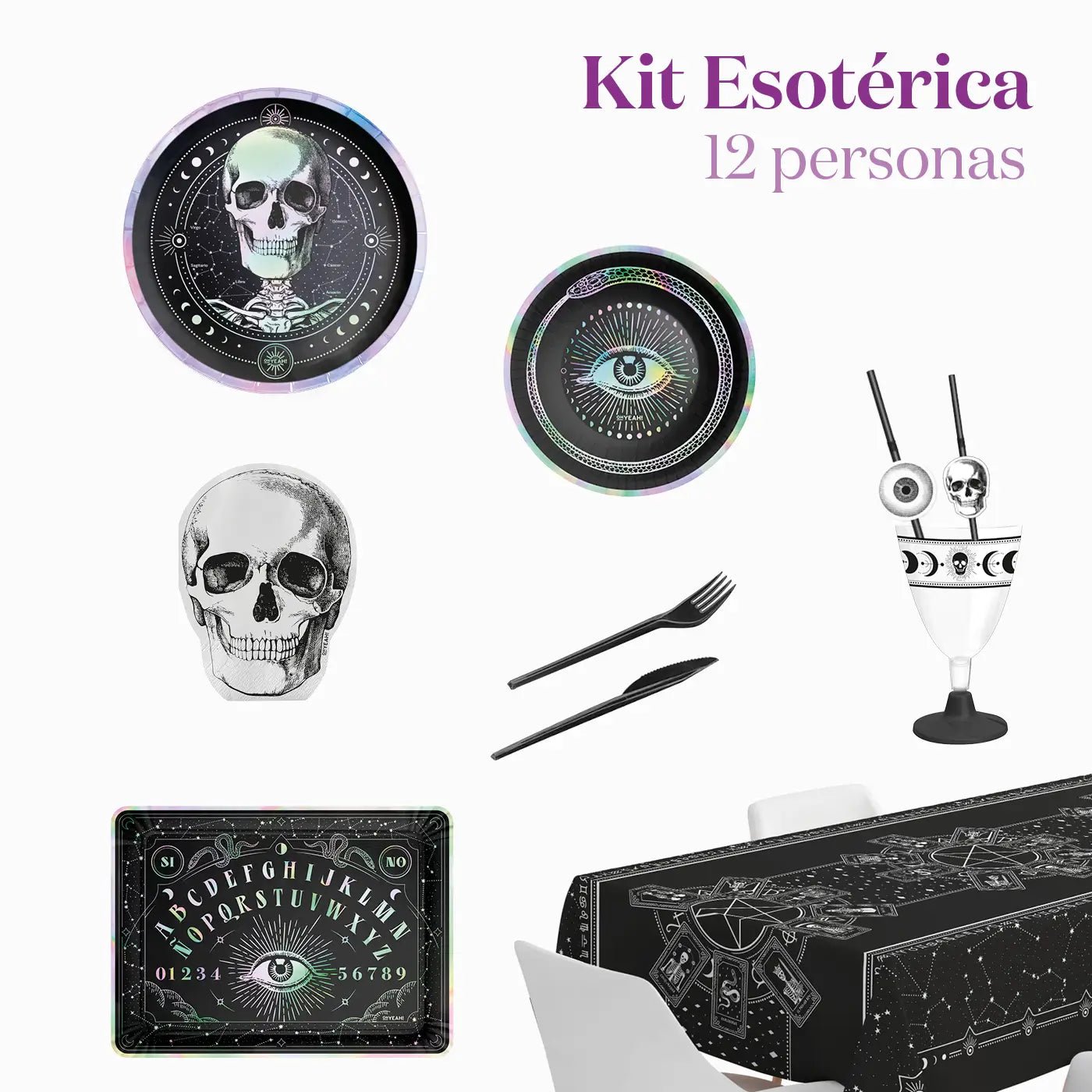 Kit Mesa Premium Esotérico 12 Personas