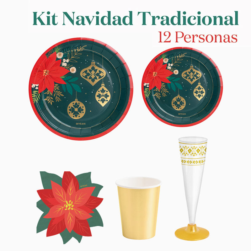 Traditional Christmas Premium Table Kit 12 people