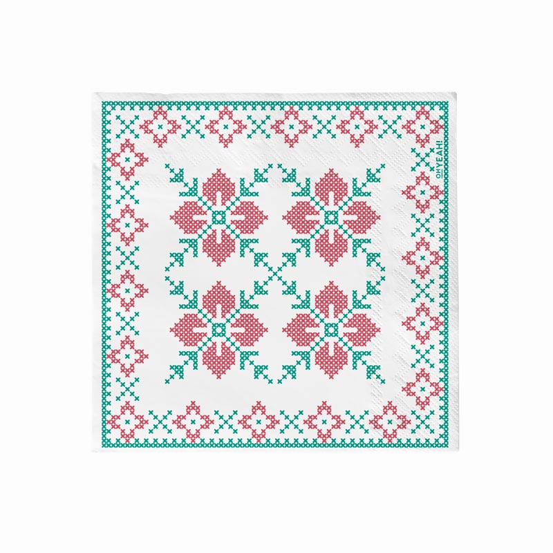 Doppelpapier Serviette Weihnachtsschicht 33x33 cm nordisches Weiß