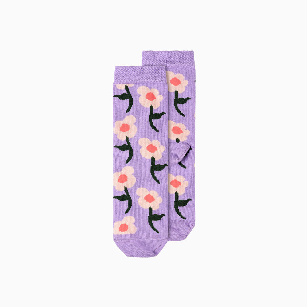 Flower socks girl 31-34 lavender