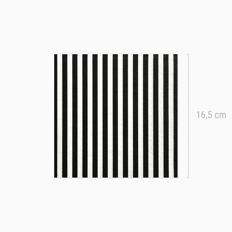 Black striped paper napkin