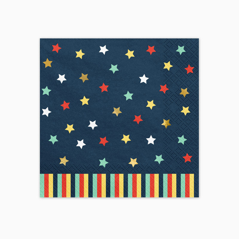 Squadre di carta 33x33 cm Navy Blue Stars