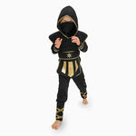 Costume ninja, pour enfant, noir, taille 116-128