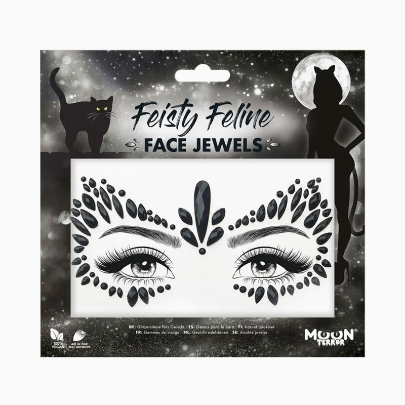 Feisty Feline Halloween facial gems