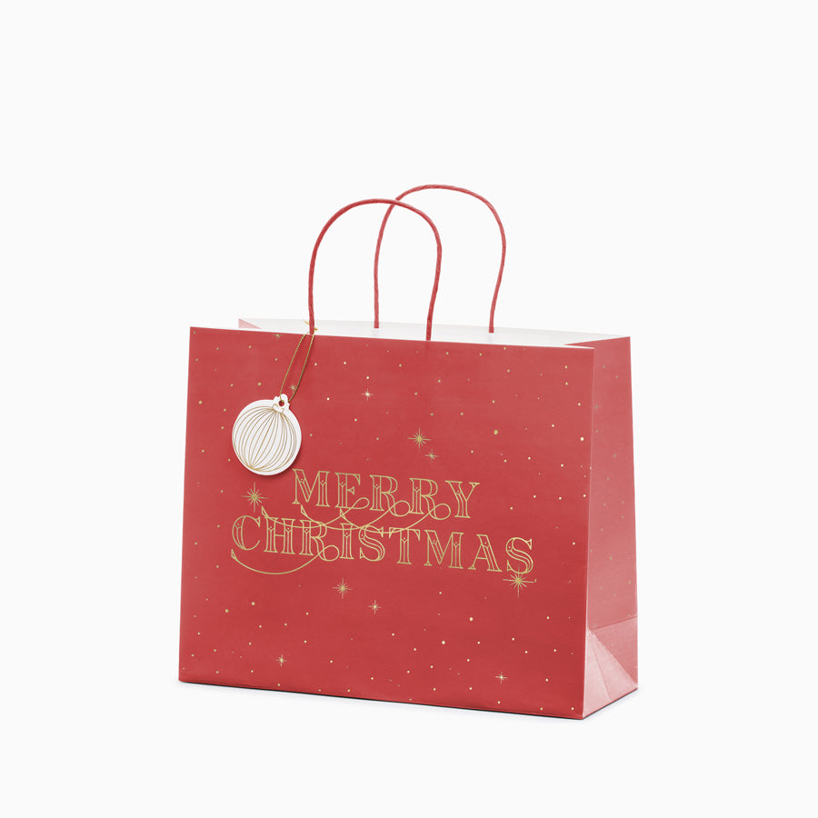 Sac cadeau moyen "Joyeux Noël" rouge