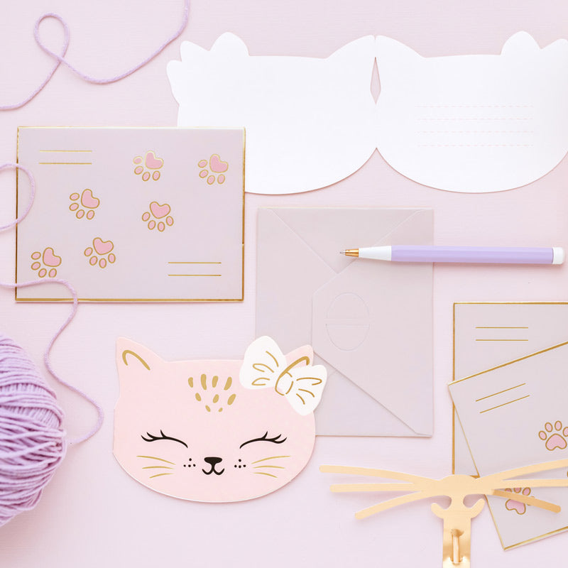 SET diadem and mustache with cat stickers