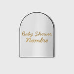 Vinilo Personalizado Baby Shower Espejo Oro