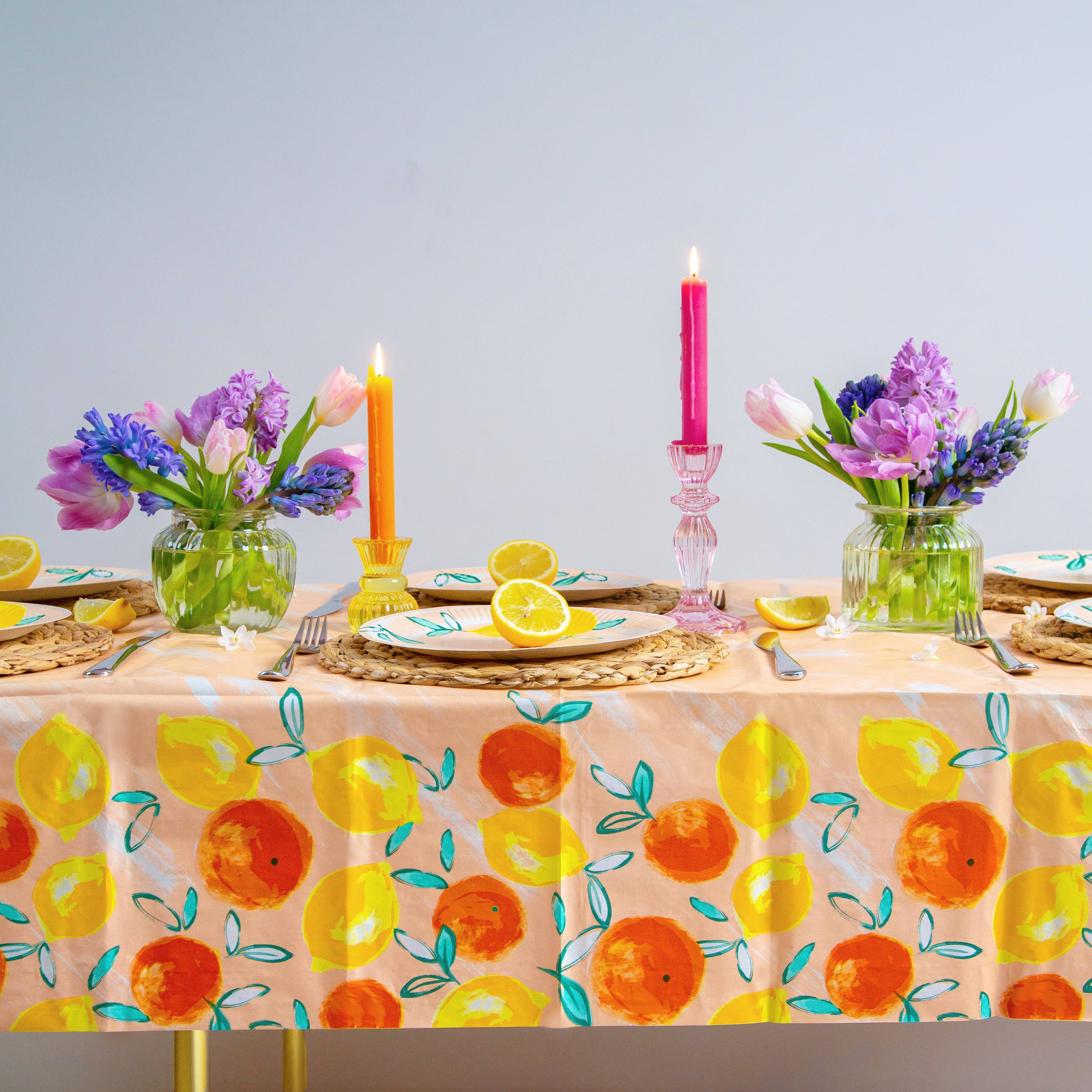 Lemon and orange tablecloth