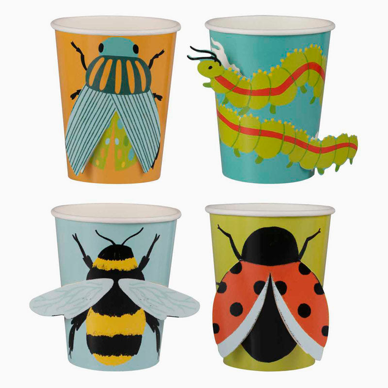 Vaso Cartón Insectos Desplegables 3D