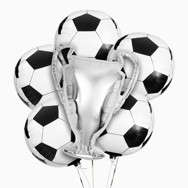 Set Globos Foil Copa Champions + Balón Fútbol