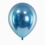 Ballon en latex métallisé bleu