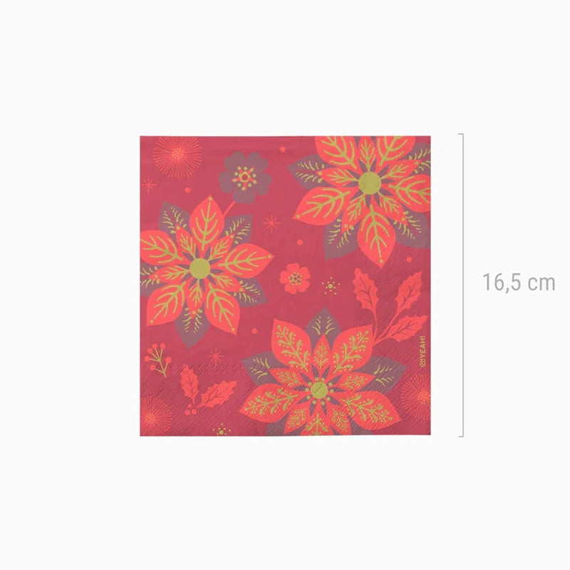 Christmas paper napkins flowers