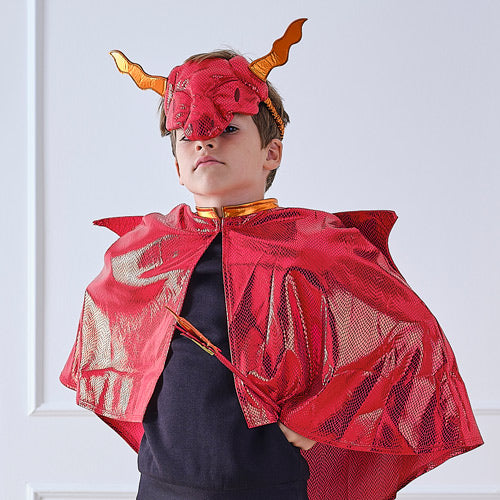 Masque de costume de dragon rouge