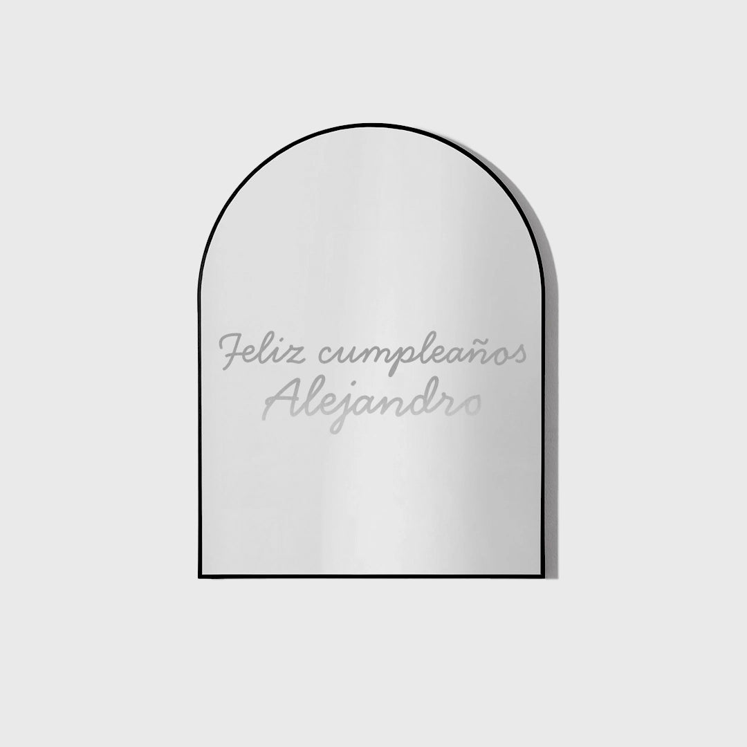 Vinilo Personalizado Feliz Cumpleaños Espejo Plata