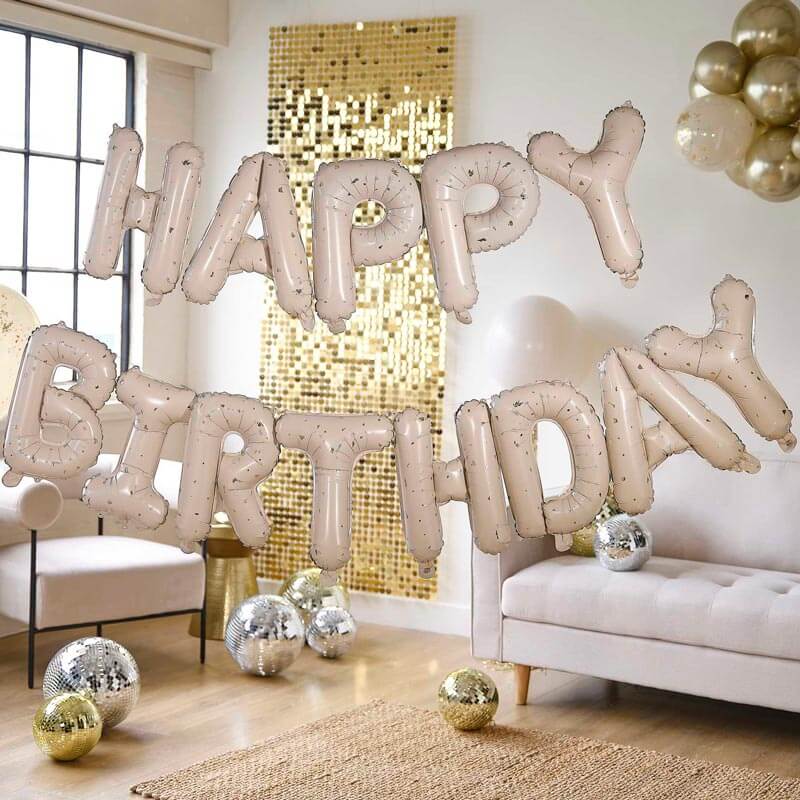 GUIRNALDA GLOBOS FOIL "HAPPY BIRTHDAY" NUDE