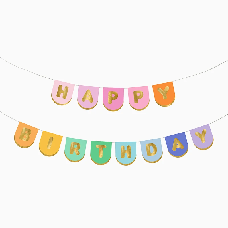 Metallic guirnalda "Happy Birthday" 163 x 12 cm multicolored