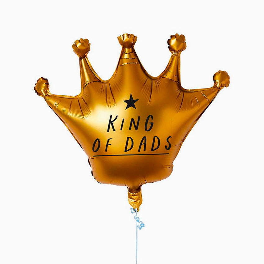 Globo Foil Corona "King of Dads" Oro