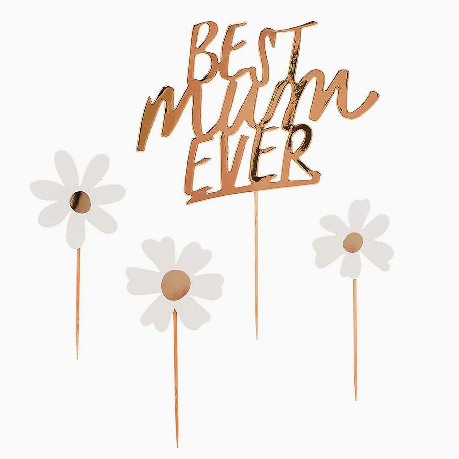 Topper "Best Mum Ever" Oro Rosa