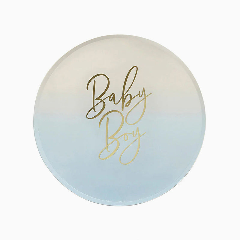 Tround Plate "Baby Boy" Blue